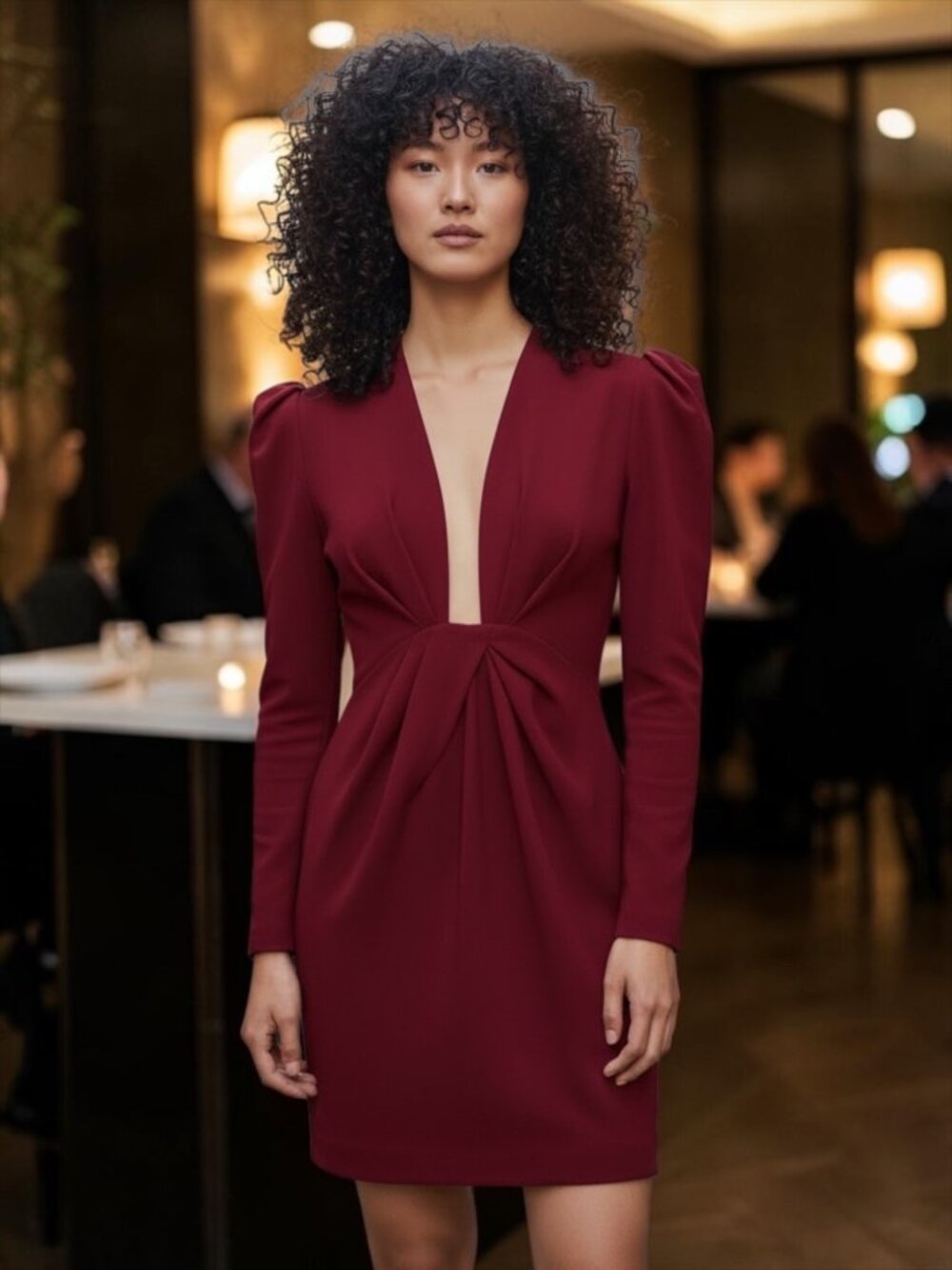 IRO Robiela Dress 38 US M Red V-Neck Mini Sheath Hoco